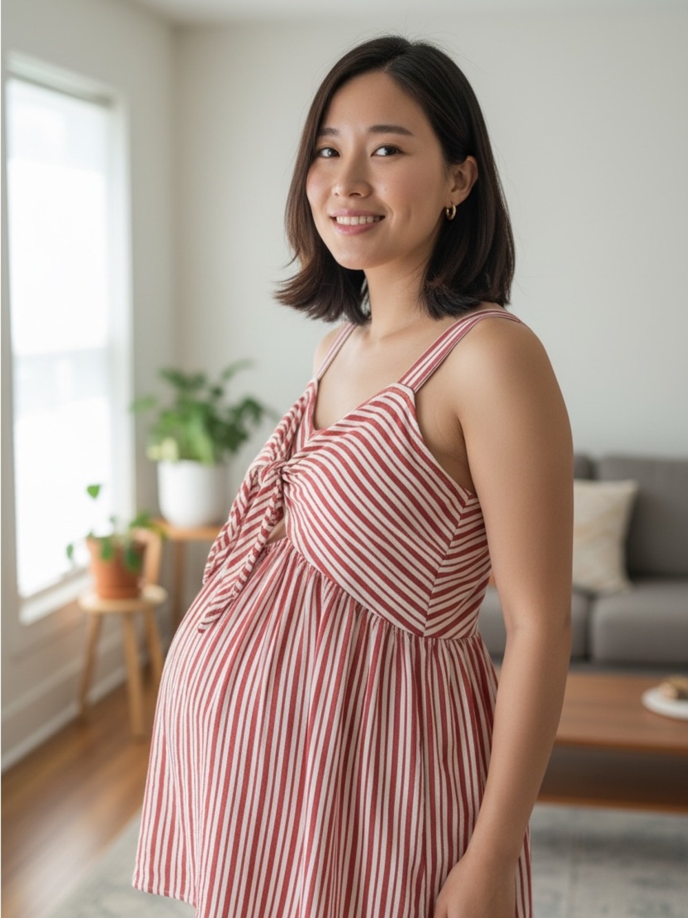 Isabel Maternity by Ingrid & Isabel Red and White Striped Maternity Tank